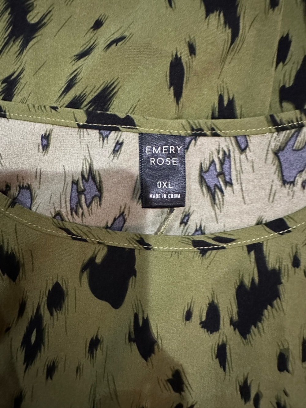 Emery Rose Olive Green Printed Women's Dress